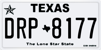 TX license plate DRP8177