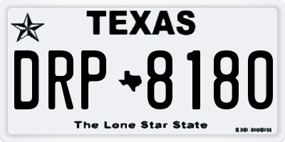 TX license plate DRP8180