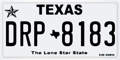 TX license plate DRP8183