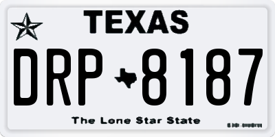 TX license plate DRP8187