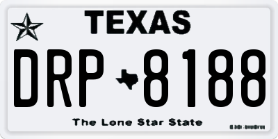 TX license plate DRP8188