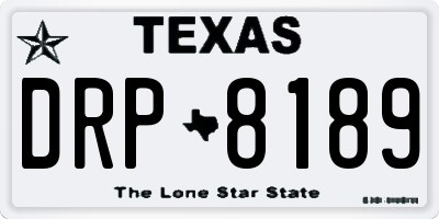 TX license plate DRP8189