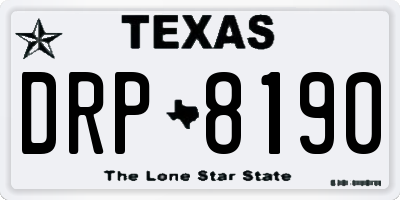 TX license plate DRP8190