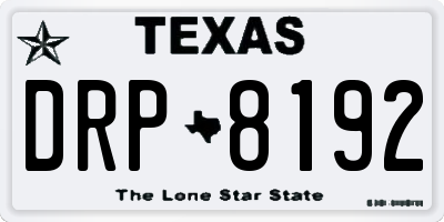 TX license plate DRP8192