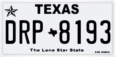 TX license plate DRP8193