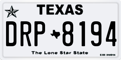 TX license plate DRP8194