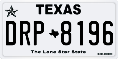 TX license plate DRP8196