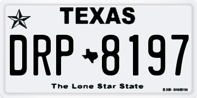 TX license plate DRP8197
