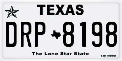 TX license plate DRP8198