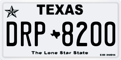 TX license plate DRP8200
