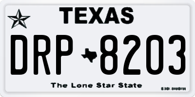 TX license plate DRP8203