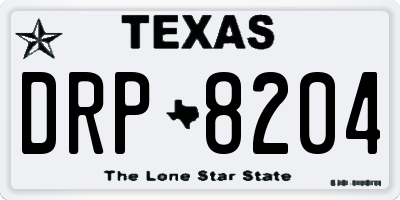 TX license plate DRP8204