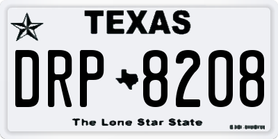 TX license plate DRP8208