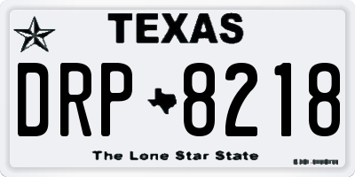 TX license plate DRP8218