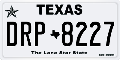 TX license plate DRP8227