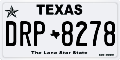 TX license plate DRP8278