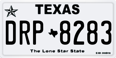 TX license plate DRP8283