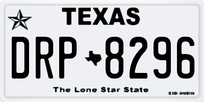 TX license plate DRP8296