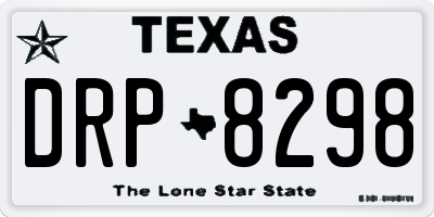 TX license plate DRP8298