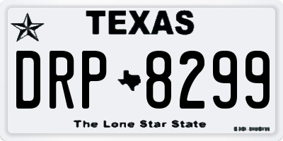 TX license plate DRP8299