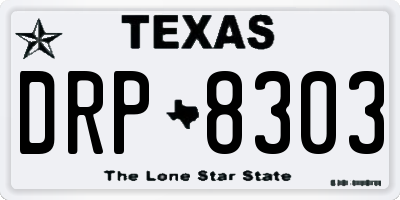 TX license plate DRP8303