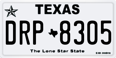TX license plate DRP8305
