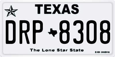 TX license plate DRP8308