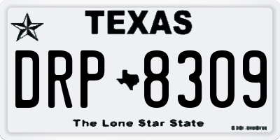 TX license plate DRP8309