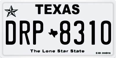 TX license plate DRP8310