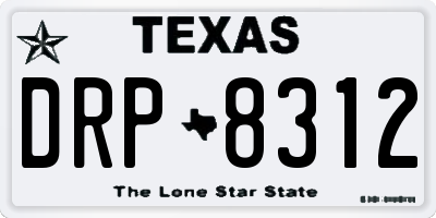 TX license plate DRP8312