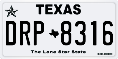 TX license plate DRP8316