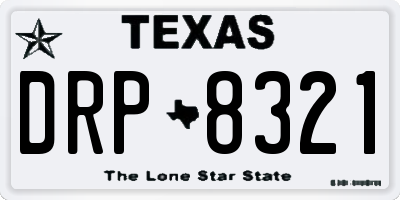 TX license plate DRP8321