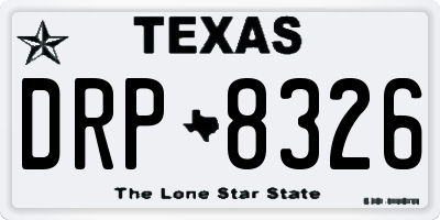 TX license plate DRP8326