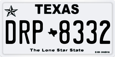 TX license plate DRP8332