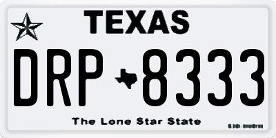 TX license plate DRP8333