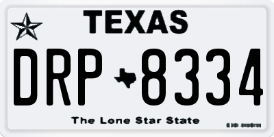 TX license plate DRP8334