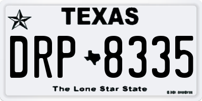 TX license plate DRP8335