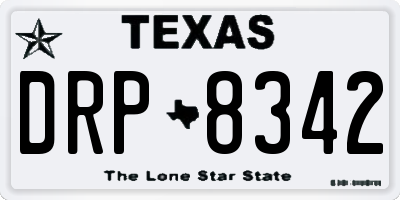 TX license plate DRP8342