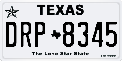 TX license plate DRP8345