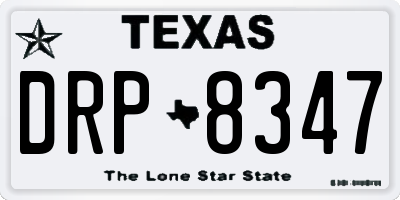TX license plate DRP8347
