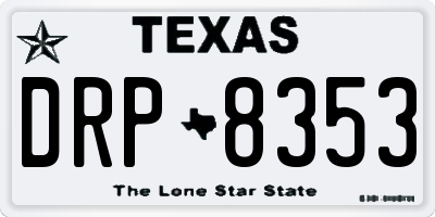 TX license plate DRP8353
