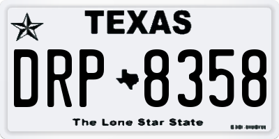 TX license plate DRP8358