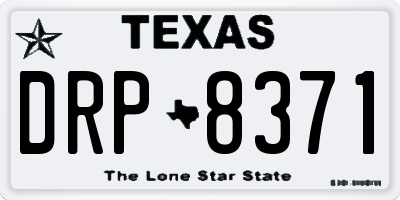 TX license plate DRP8371