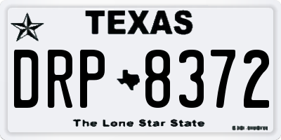 TX license plate DRP8372