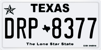 TX license plate DRP8377
