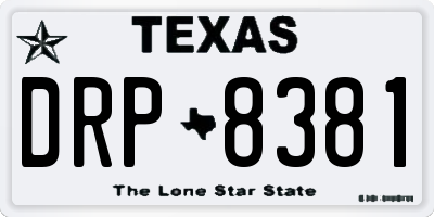TX license plate DRP8381