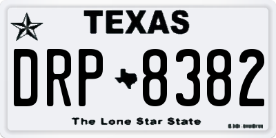 TX license plate DRP8382