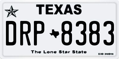 TX license plate DRP8383