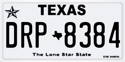 TX license plate DRP8384