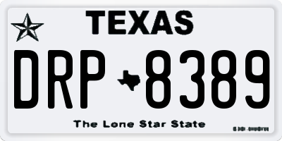 TX license plate DRP8389